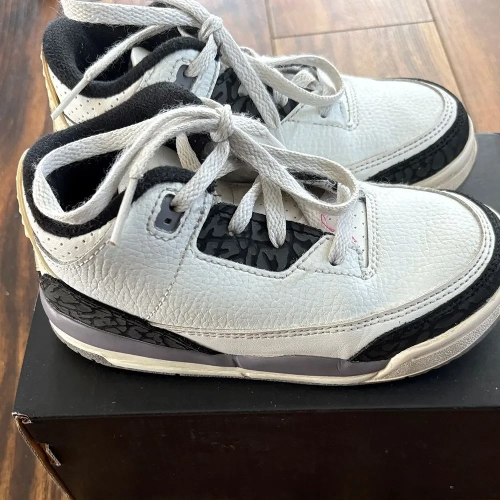 Jordan Kids White Black Elephant Print Sneaker